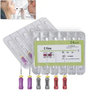 

6pc/pack Dental Tools Dental Files 8#,25mm Endodontics Endo Root Canal Cathterization File Hand Use Endodontic
