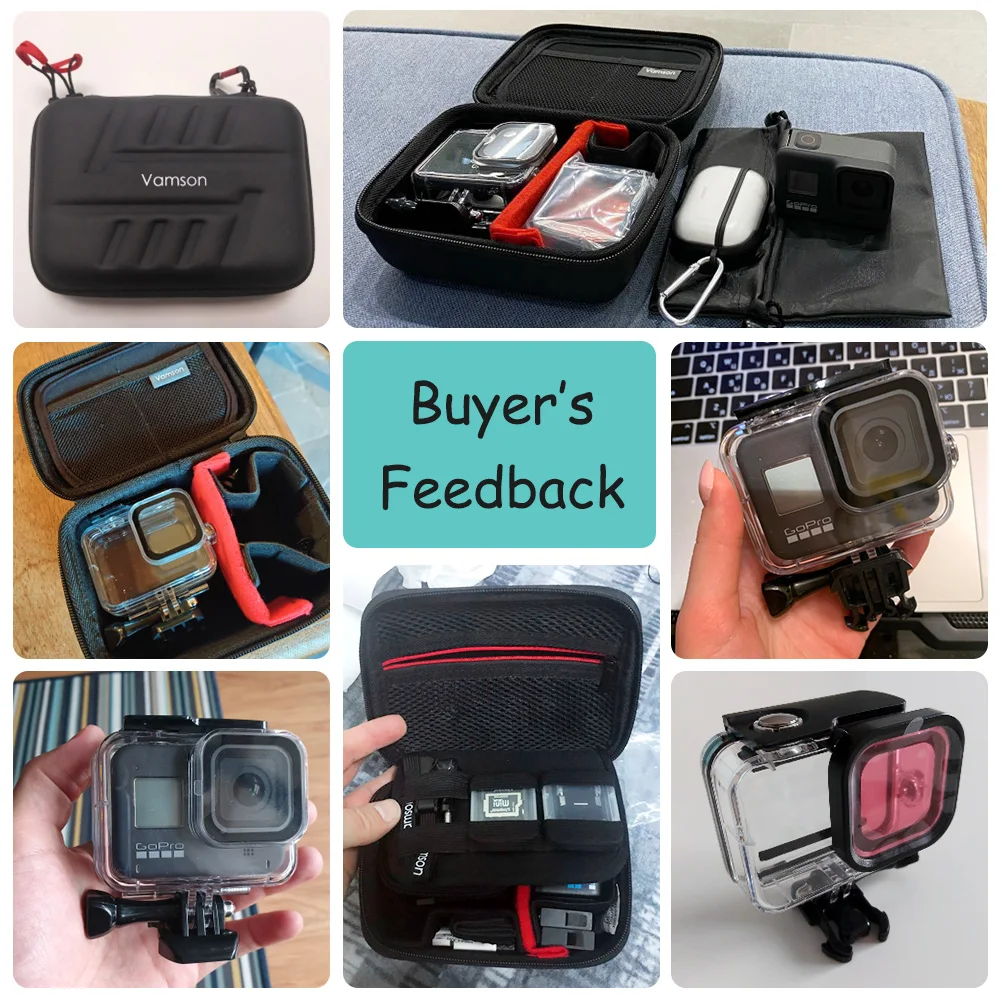 Водонепроницаемый чехол Vamson для Gopro Hero 8 7 6 5 черный Чехол 45 м подводной камеры