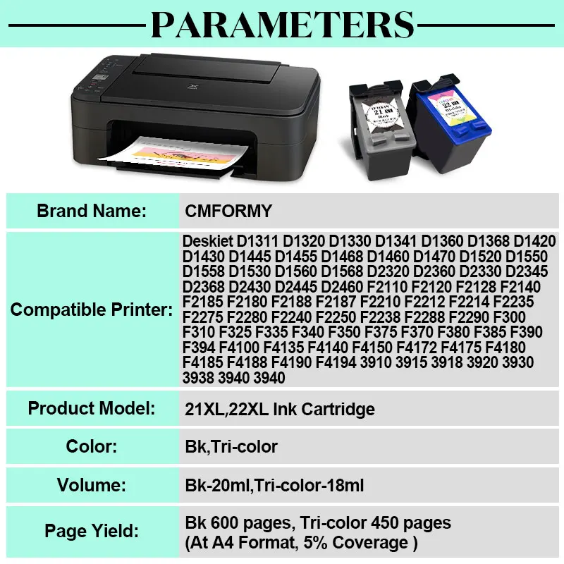 Royek recambio de cartucho de tinta 21 22, recambio para HP/hp21, HP 21 xl,  Deskjet F2180, F2200, F2280, F4180, F300, F380|Cartuchos de tinta| -  AliExpress