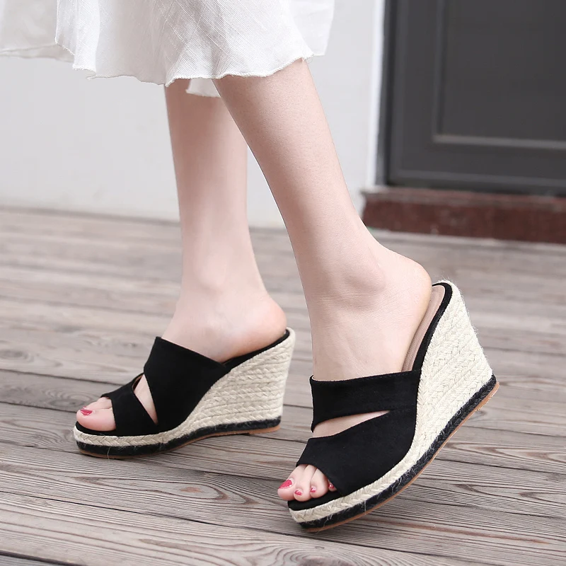 high wedge heel slingback sandals