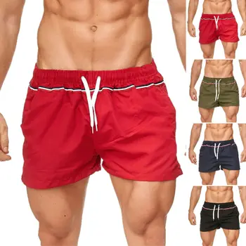 

2019 Summer Men Running Sports Jogging Fitness Shorts Quick Dry Men Drawstring Gym Training Bodybuilding Shorts