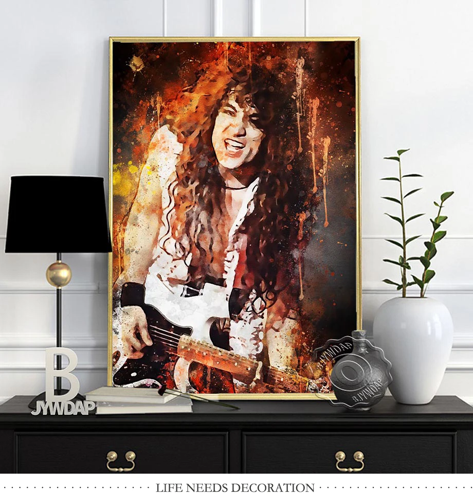 Rock Star Alvin Lee Dark Bg Alex Scolnick Vintage Bob Dylan Guitarist Neo-Expressionism Poster, Fashion Singer Home Wall Decor