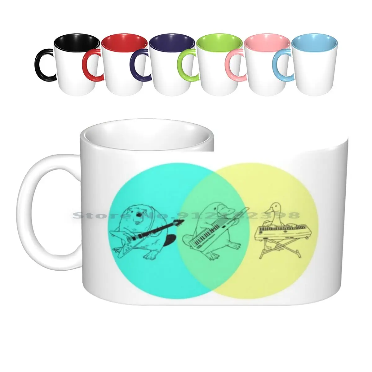 Keytar Venn Diagramma Tazze In Ceramica Tazze Da Caffè Tazza Da Tè Al Latte Keytar Anatra Castoro Tastiera Per Chitarra Venn Diagramma Diagramma Eccen