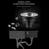 SUS 304 Stainless Steel Handmade Brushed Corner Kitchen Sink 4mm Thickness 4 Holes Double Kitchen Sinks With Knife Holder 5