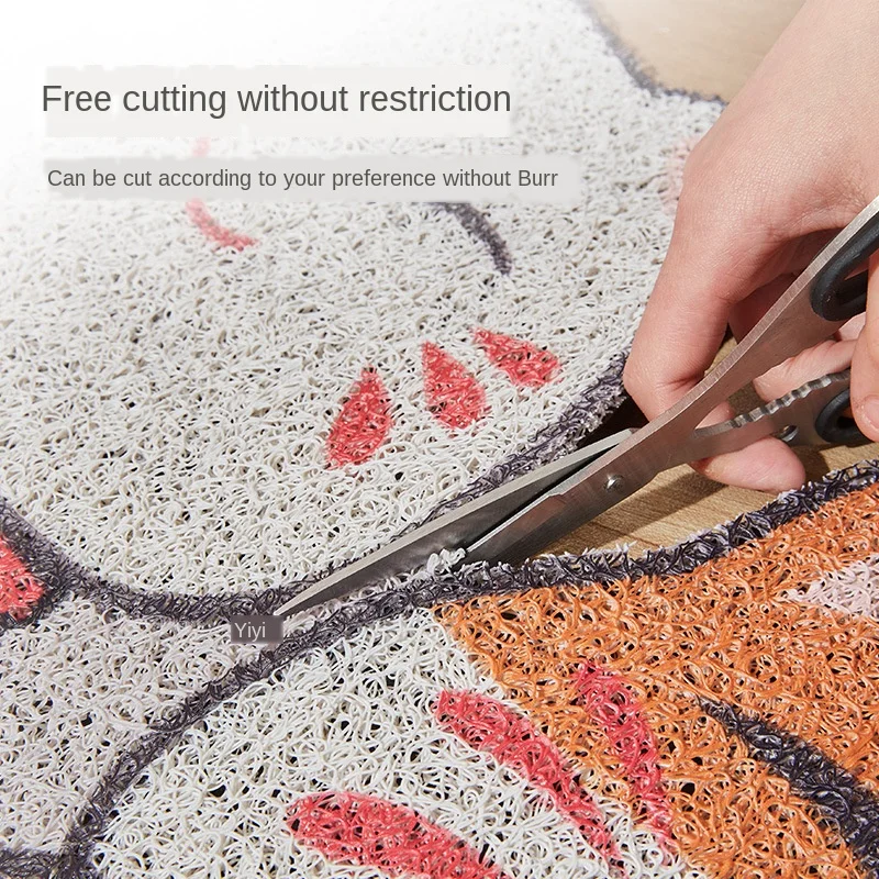 Cartoon Printed Door mat Geometry PVC Silk loop door mat Entrance Rubbing dust Custom irregular shape rug Anti-slip Mat