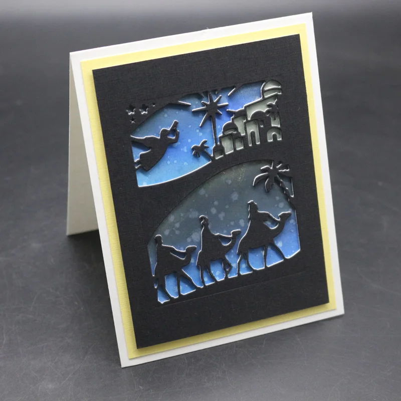 Castle Frame Christmas Metal Cutting Dies Rectangle Stencil Die Cut Scrapbooking Embossing New Craft Stamps And Dies