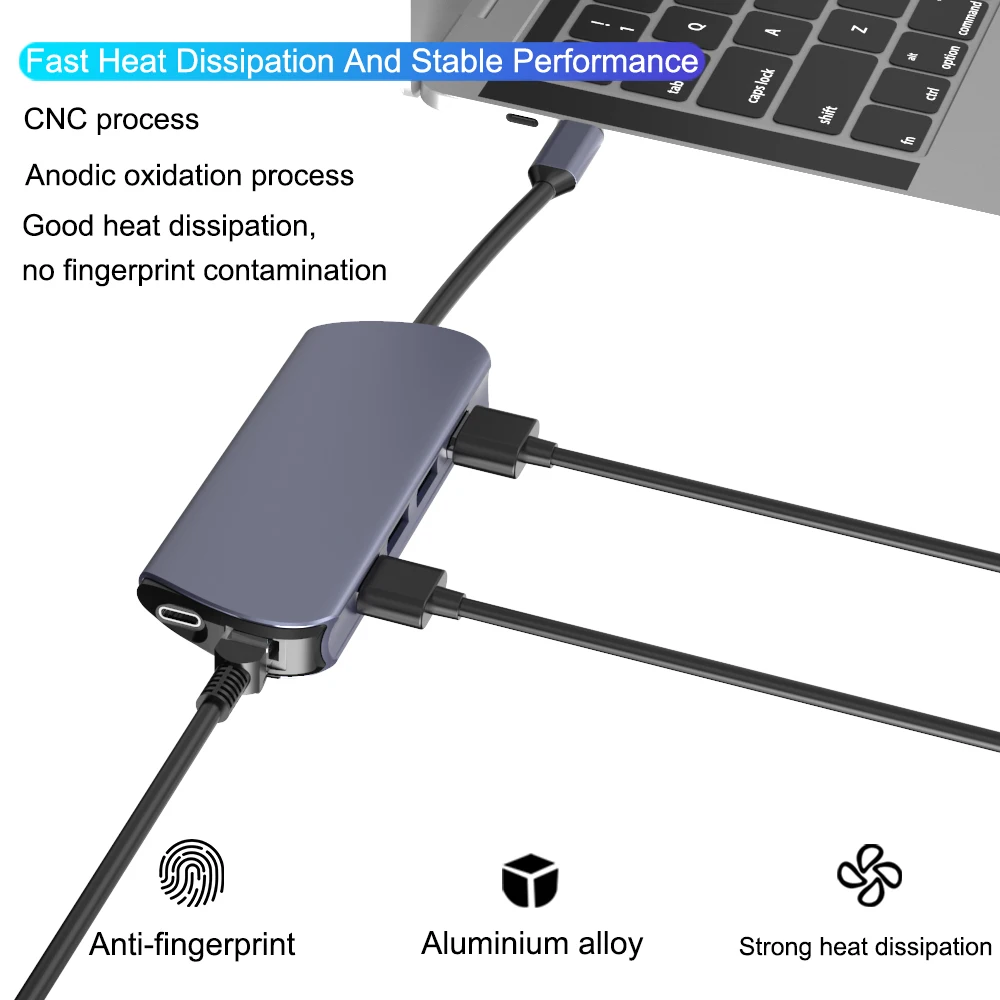 FSU USB C концентратор для HDMI RJ45 PD VGA Кардридер Все в одном USB 3,0 адаптер usb-хаб для Macbook Pro Аксессуары мульти Тип C концентратор