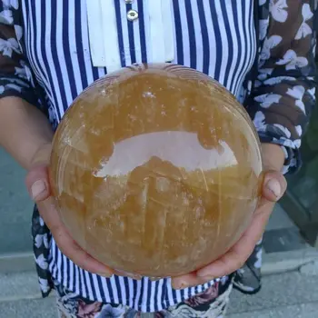 

ruifafa88040165<<<22.2LB NATURAL CITRINE CALCITE QUARTZ CRYSTAL SPHERE BALL HEALING