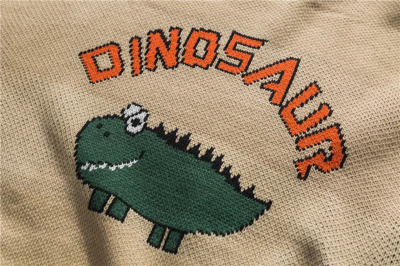 Zogaa динозавра Прекрасный свитер Для мужчин Зимний пуловер мужские свитера больших размеров для маленьких мальчиков студентов свитер Slim Fit пуловер Для мужчин Трикотаж