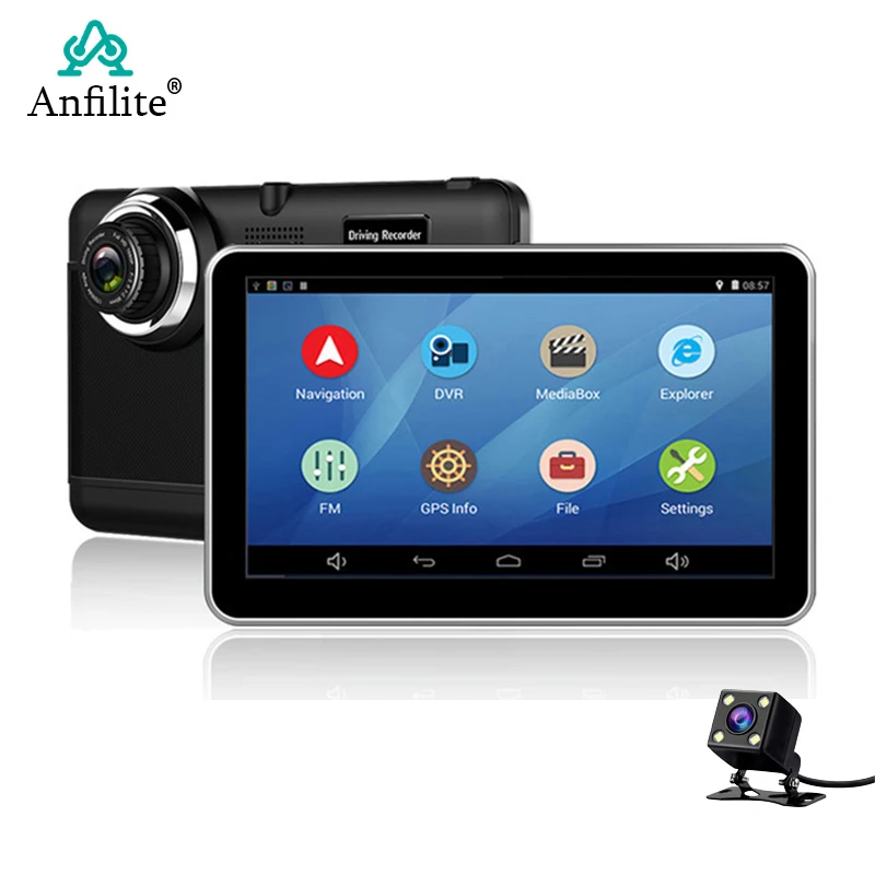 Автомобильный видеорегистратор Anfilite 7 дюймов Android Wi Fi GPS навигация fhd 1080p