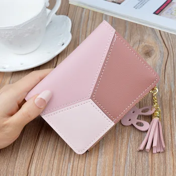 

New Arrival Wallet Short Women Wallets Zipper Purse Patchwork Fashion Panelled Wallets Trendy Coin Purse Card Holder Leather