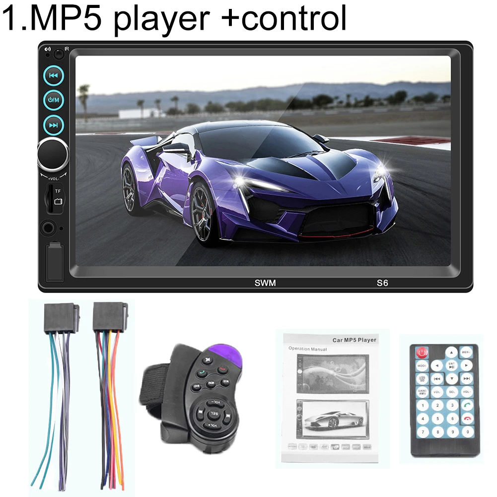 Автомобильный MP5 плеер 7 дюймов 2 Din Bluetooth автомобильное радио аудио видео MP5 плеер с камерой заднего вида