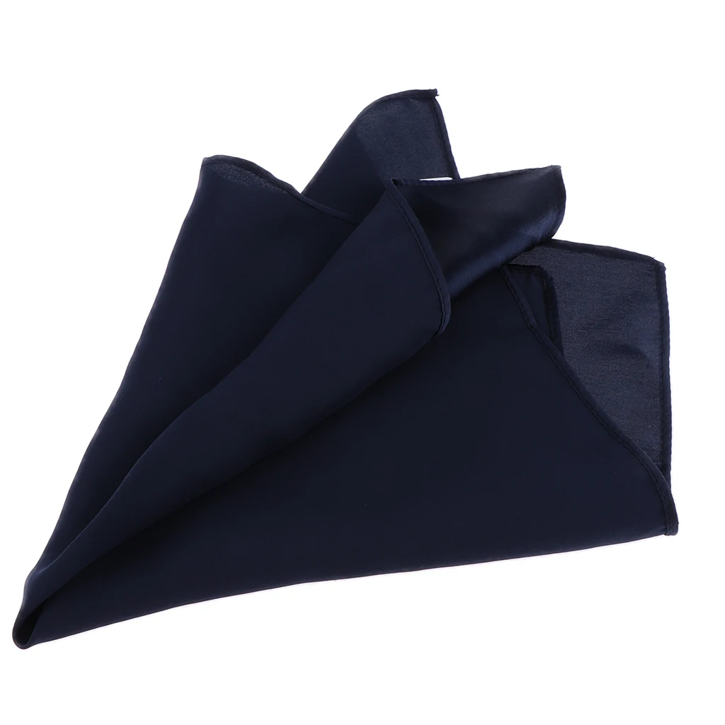 Men’s Gentle Pure Mulberry Silk Pocket Square Plain Solid Handkerchief Variety Colors 