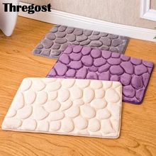 Thregost Твердые домашние дверные коврики Ванная комната Кухня Отель пол Нескользящие коврики Современная прокладка из пены с эффектом памяти ковер Душ пол ковер 40*60 см