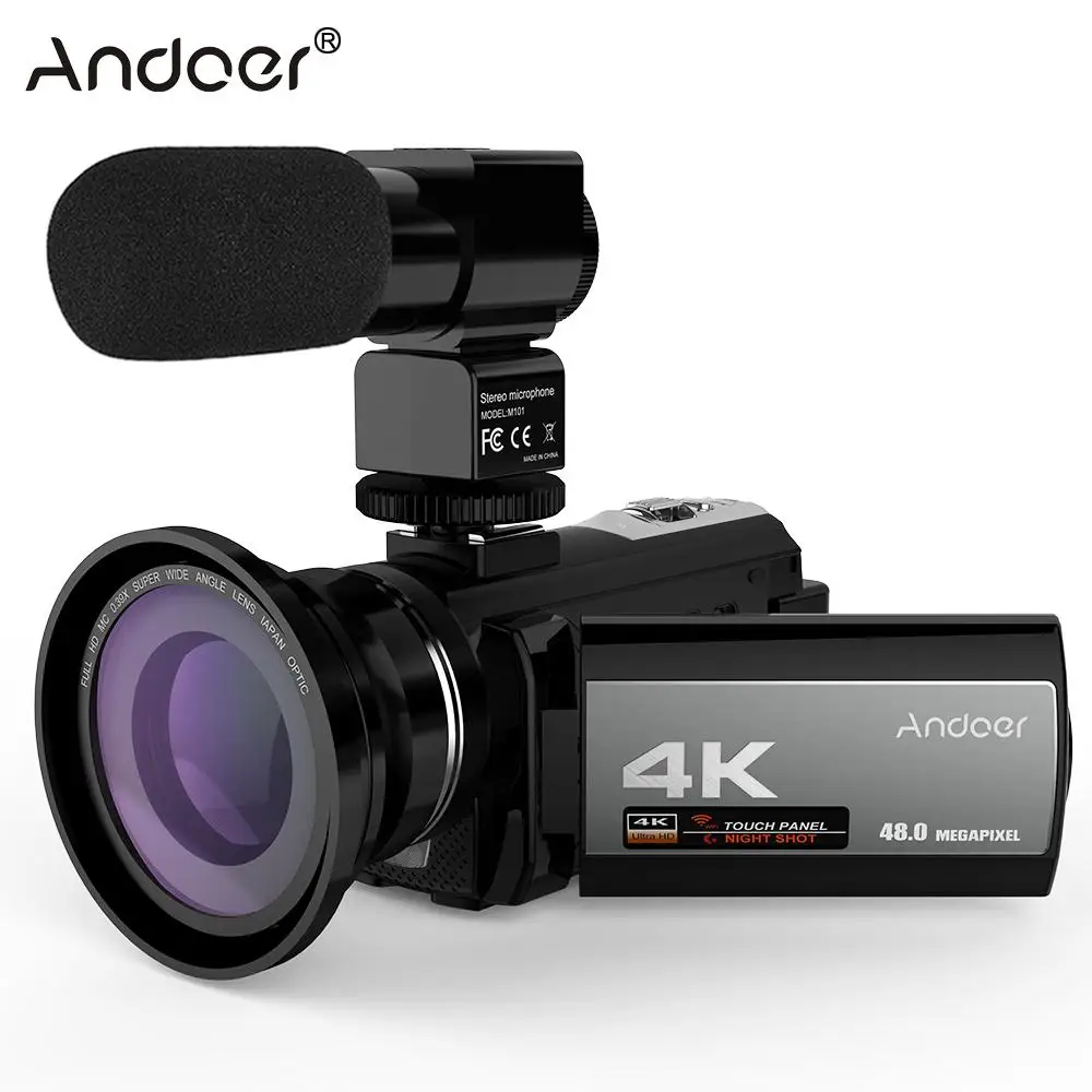 

Andoer 4K Digital Video Camera Camcorder Ultra HD 48MP WiFi 3.0" Touch Screen IR Infrared Night-shot 16X Zoom Video Camera