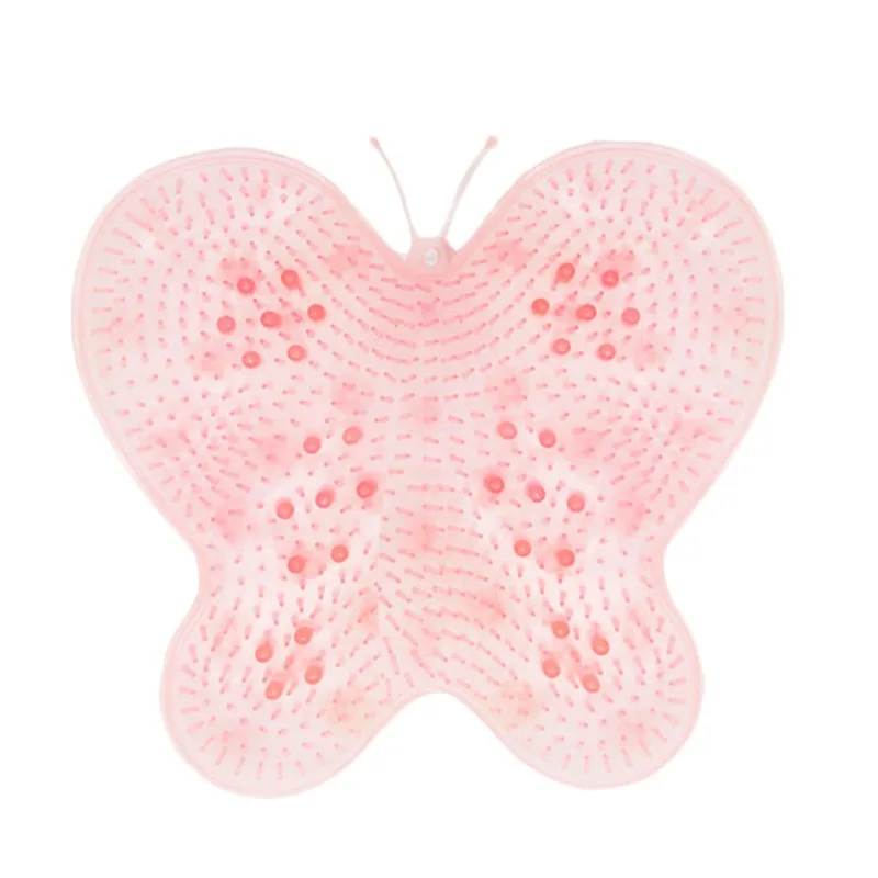 Butterfly Shape Коврик для ванной, силиконовый, противоскользящий, для ленивого купания, артефакт, массаж подошвы для ванной комнаты, сильная присоска, пять лепестков, напольные, душевые коврики - Цвет: Butterfly Shape