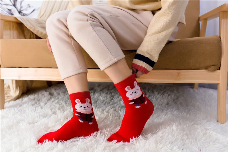 Г. Модные 5 пар осенне-зимних новогодних хлопковых рождественских носков с милым медведем и снеговиком забавные пушистые носки женские мягкие семейные подарки