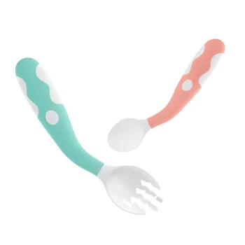 

Baby And Spoons Food Supplement Baby Learn Eating Training Bendable Soft Tableware Set Dishes Women's Outfits Dinnerware M4