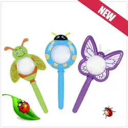 Ни один дети милый мультфильм пластиковый Ручной Лупа для насекомых оригинальная игрушка подарок для детского сада ученик цвет случайный