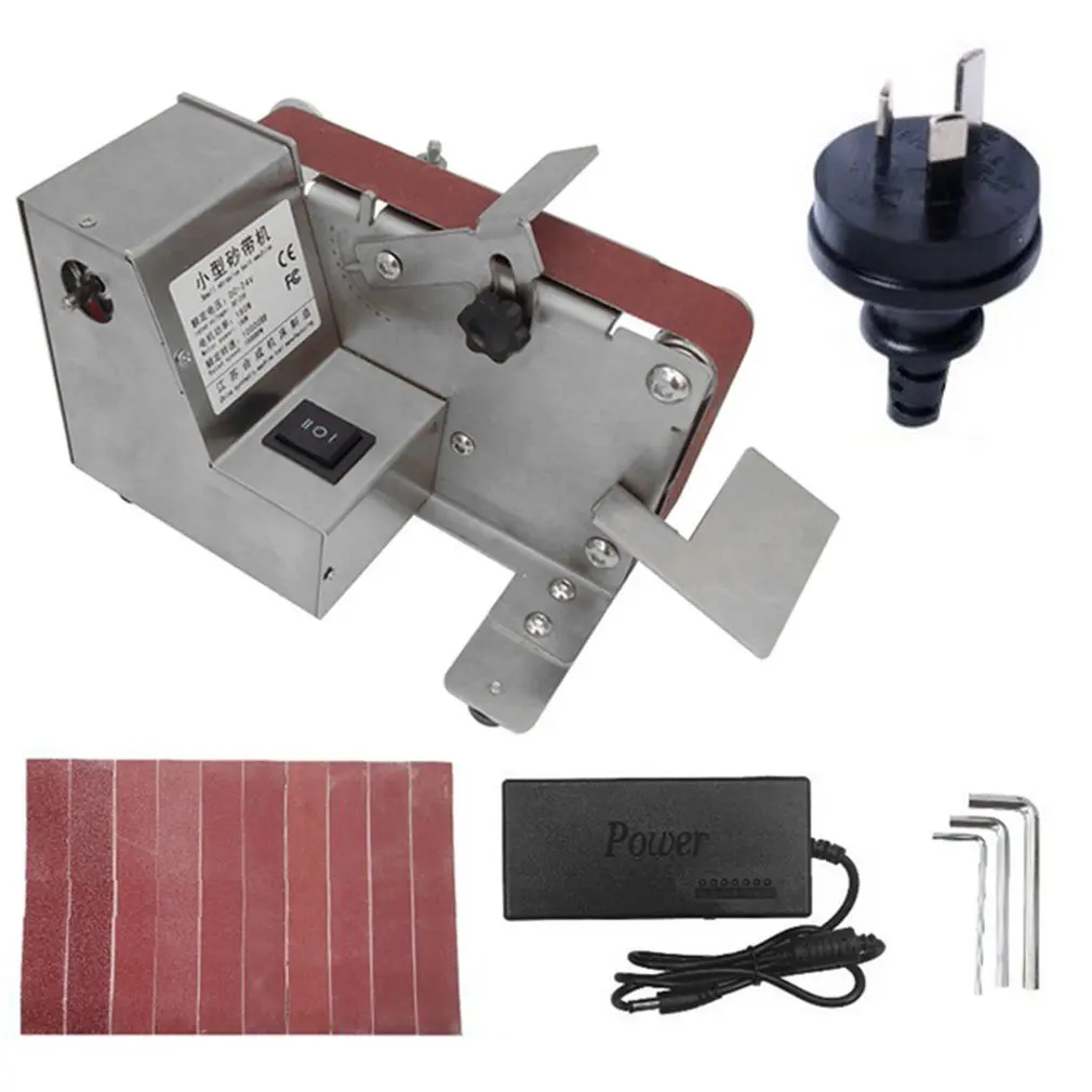 Mini Sanding Machine Belt Sander Electric Polishing Machine 7 Gear Speed Adjustable Metal Wood