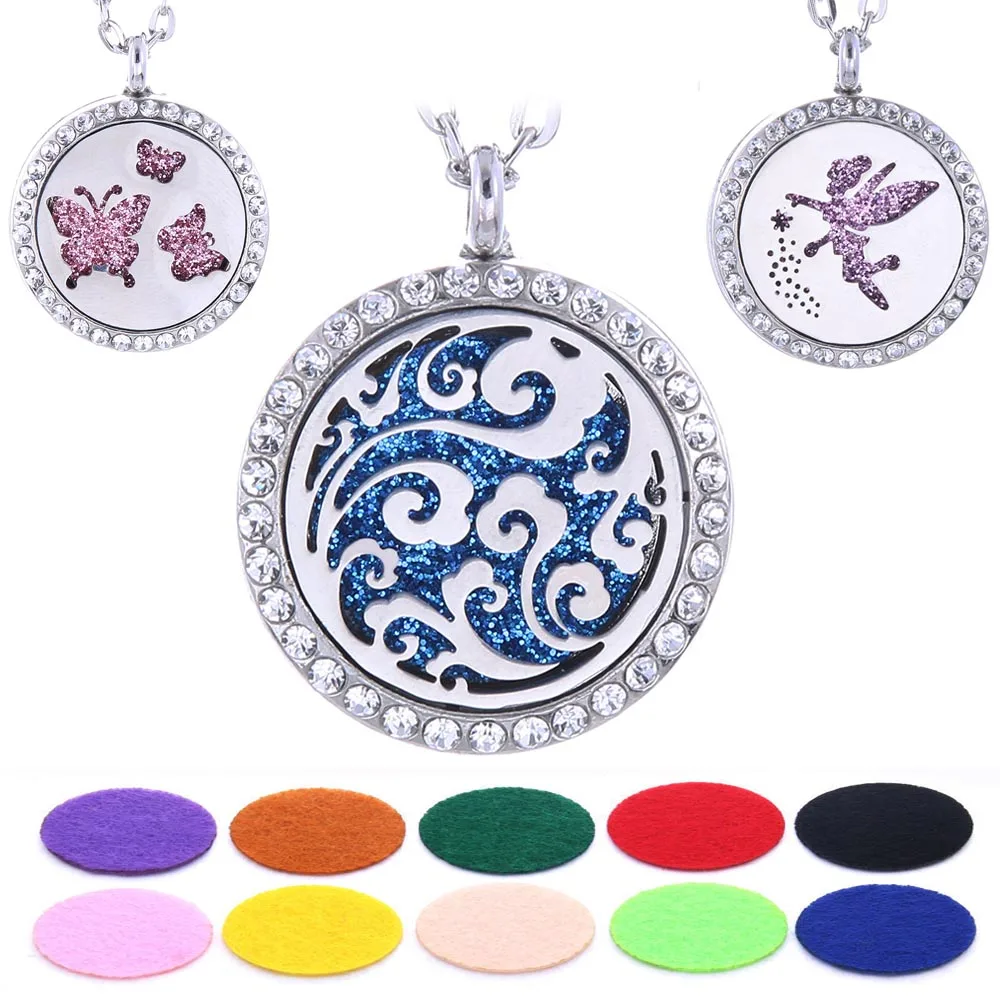 New Diffuser Necklace perfume open lockets Essential Oils Aroma Pendant Aromatherapy Necklaces with 10 pads | Украшения и