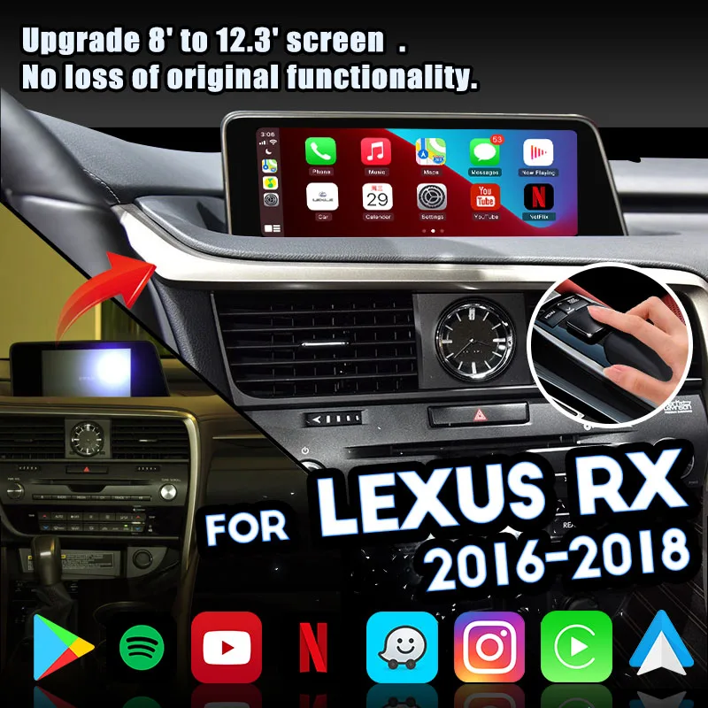 Lsailt Android Multimedia Screen For Lexus 2016-2018 Rx450h Rx350 Rx300 ...