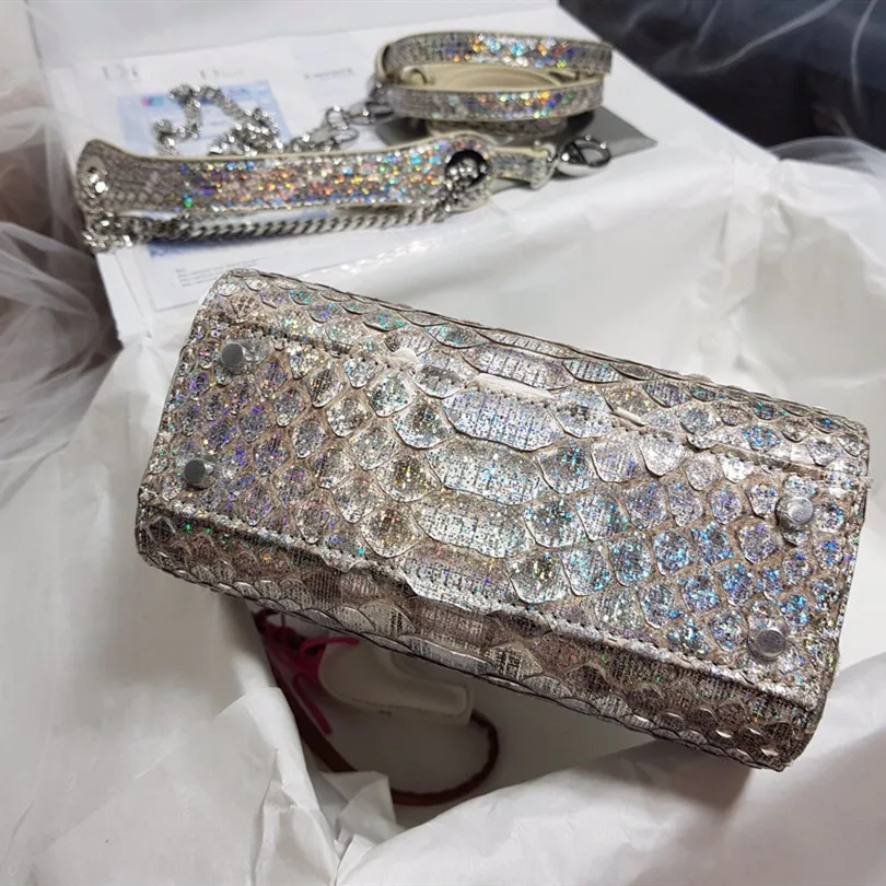 Дамские сумочки из кожи питона роскошный брендовый саквояж на плечо
