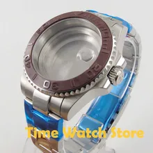 Подходит для Miyota 8215 ETA 2836 механизм 40 мм сапфировое стекло Дата Лупа Матовый ободок часы Чехол 119