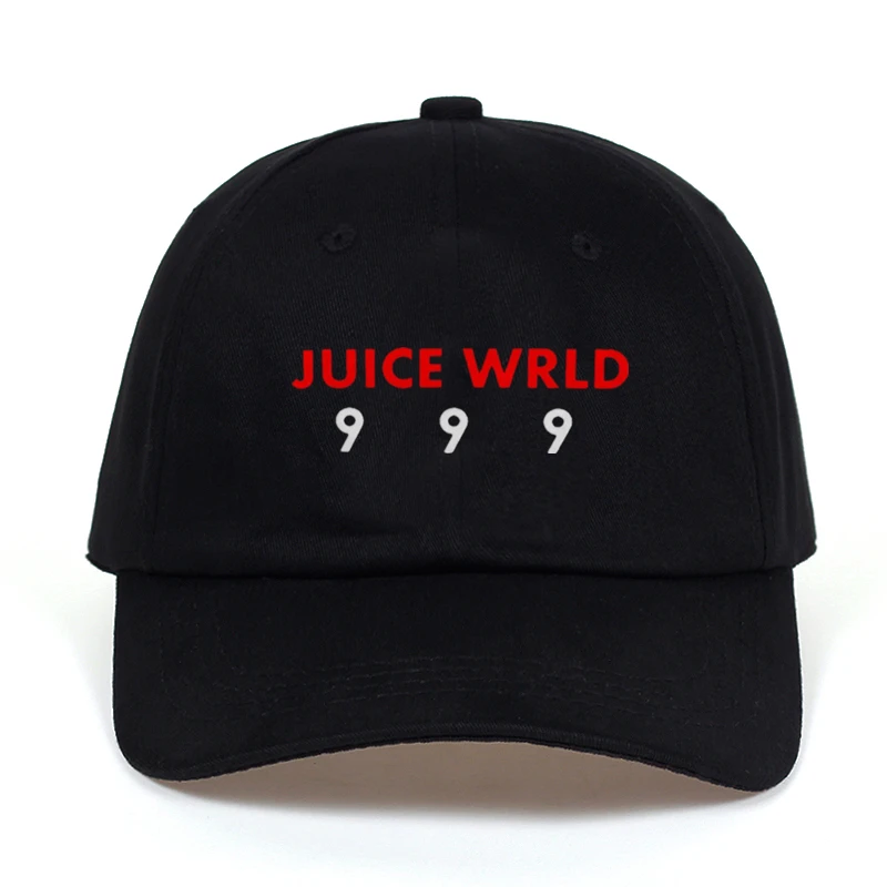 Черный Rapper Juice Wrld 999 папа шляпа хлопок Бейсболка для мужчин и женщин вышивка регулируемая хип-хоп шляпа папы костяная Прямая поставка - Цвет: Черный