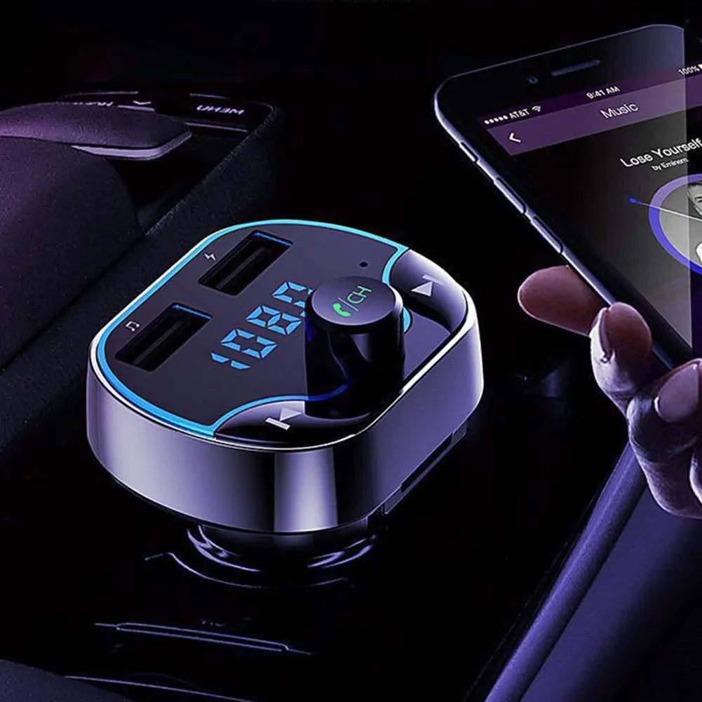 T24 Bluetooth автомобильный портативный универсальный простой в эксплуатации стабильный Черный MP3 плеер ABS без потерь FM Быстрая зарядка Handsfree телефон