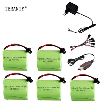 

(SM Plug) Ni-MH 6v 3000mah Battery + USB Charger For Rc toys Cars Tanks Robots Boats Guns 4* AA 6v Rechargeable Battery Pack