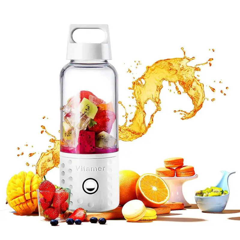 

Portable Blender, Smoothie Blender USB Juicer Cup, 17oz Fruit Mixing Machine with 4000mAh Rechargeable Batteries, Detachable Cup