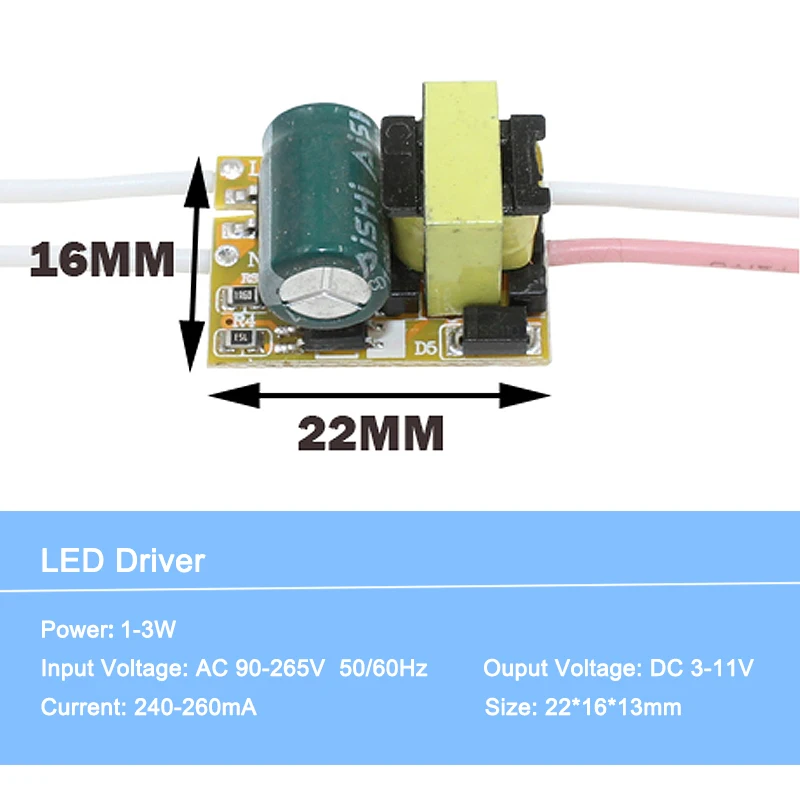 1-36 Вт вход AC90-265V источник питания постоянное освещение трансформаторы светодиодные лампы Драйвер Светодиодный драйвер для светодиодных ламп - Цвет: 1 to 3 Watt