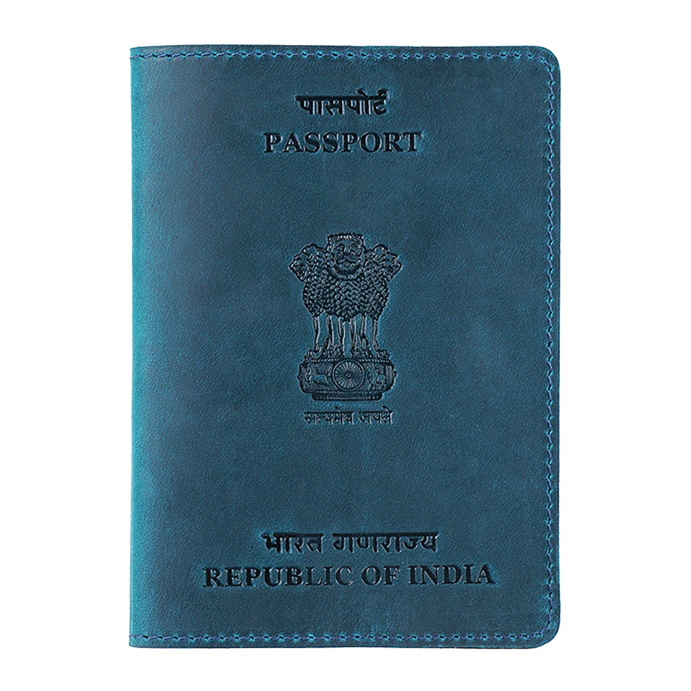 Натуральная кожа индийский Обложка для паспорта для Индии кредитный держатель для карт Hindustan чехол для паспорта унисекс индуистский дорожный кошелек