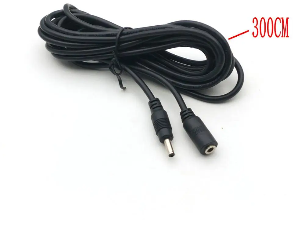 10 шт./партия черный 3,5 мм x 1,3 мм DC адаптер питания удлинитель, 22AWG, 1 м, 3 м, 5 м