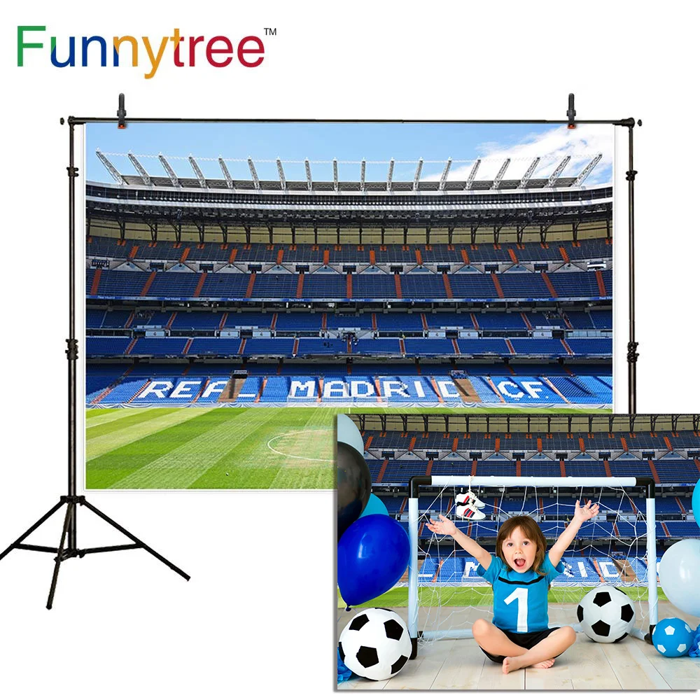 Фотофон Funnytree для студийной фотосъемки футбольного матча Реал Мадрид CF вечерние