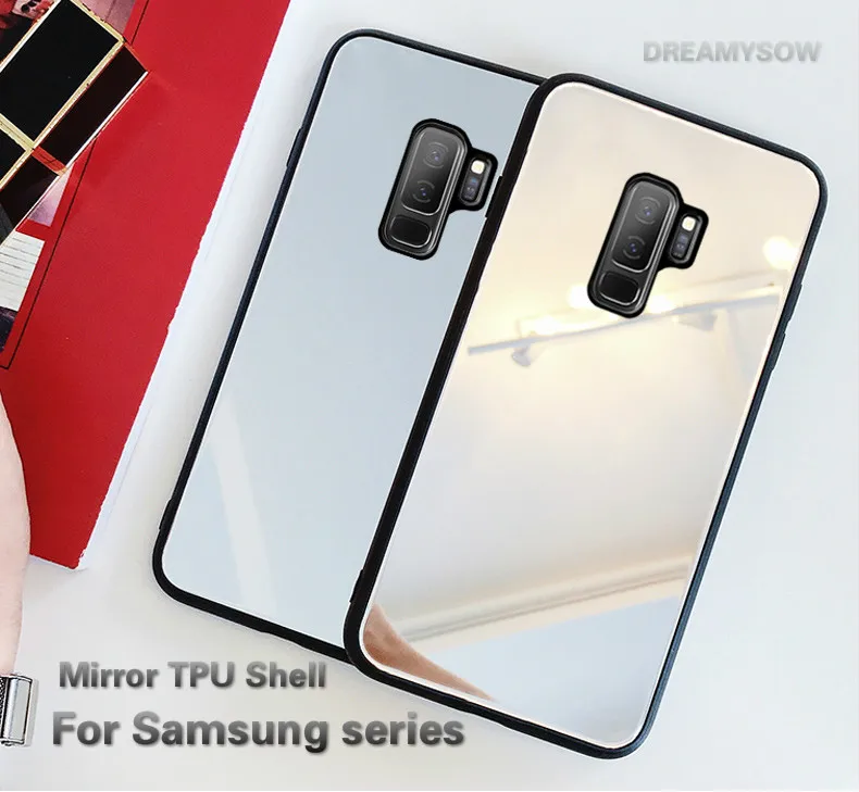 

Acrylic Cover Makeup Mirror TPU Shell Plating Case For Samsung S9 S10 S10E S10plus S10 5G NOTE9 S9plus S8 S7edge A70 A50 M10