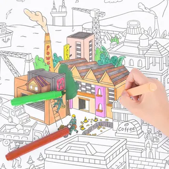 

Kids Drawing Toys 10M Large Coloring Poster Children Cartoon Coloring Watercolor Paper Painting Scroll Table Doodle Board Gift