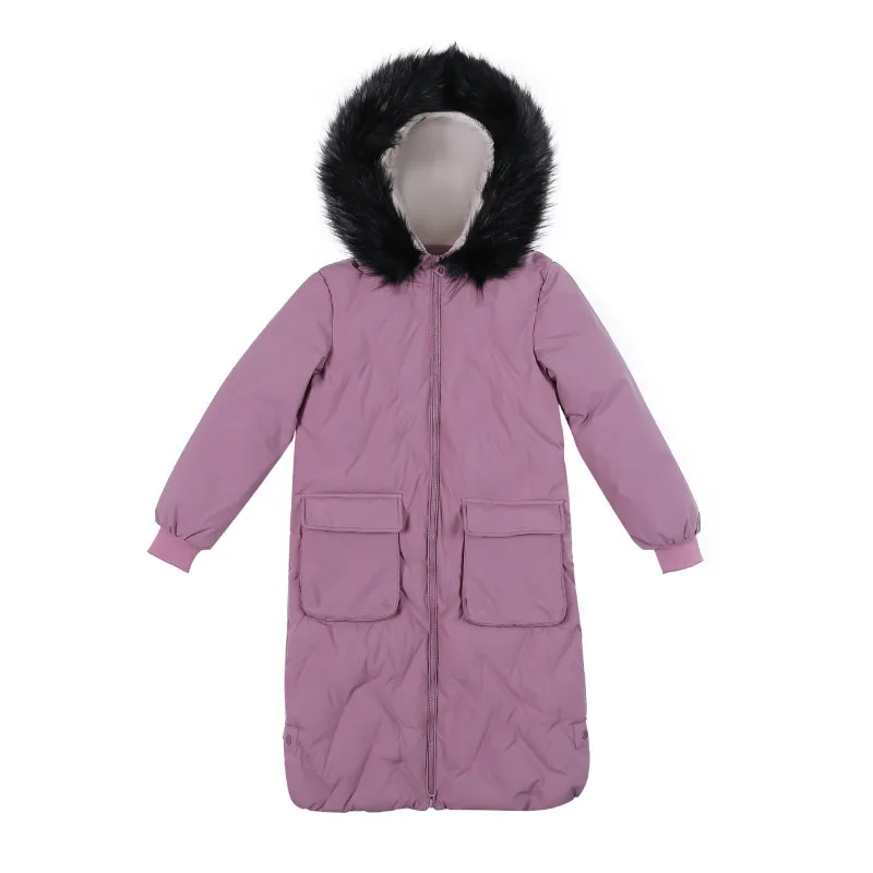 FORERUN Plus Size 5XL Winter Jacket Women Real Fur Hooded X-Long Coat Oversized Casual Parkas Thicken Warm Veste Longue Femme