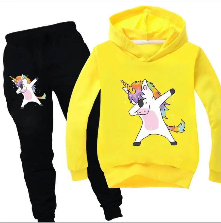 Одежда для детей; одежда с длинными рукавами с единорогом для мальчиков; детская одежда из 2 предметов для девочек; худи с единорогом для девочек; свитер для мальчиков; сезон лето
