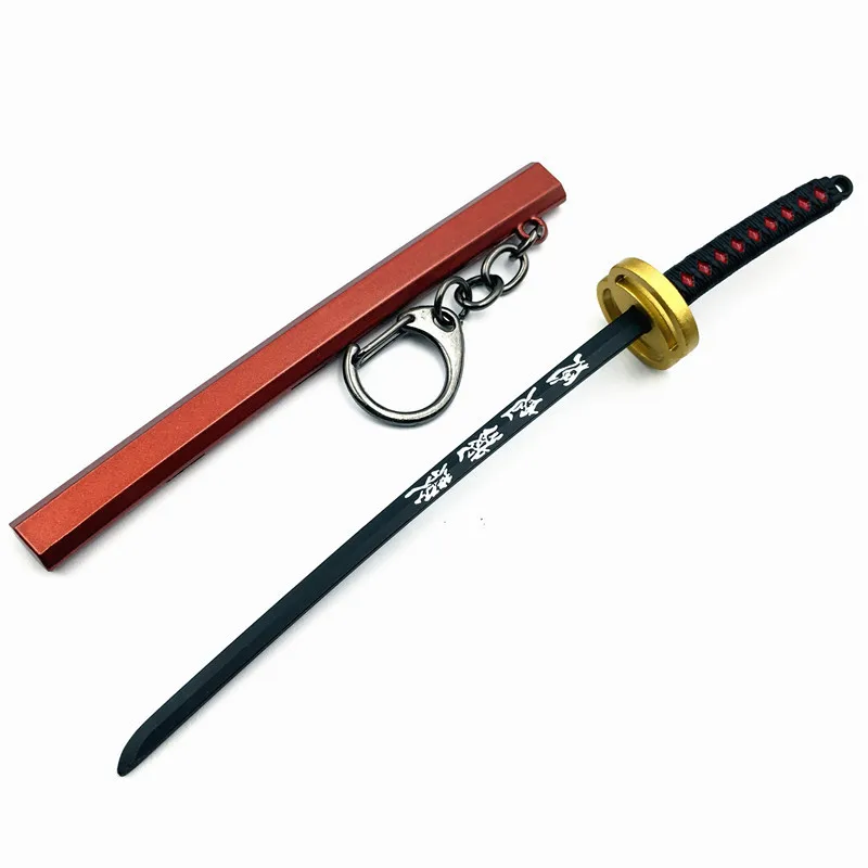 Anime Demon Slayer Sword Keychain For Men Katana Ghost Blade Metal Pendant Kamado Tanjirou Weapons Knife Key Chain llaveros