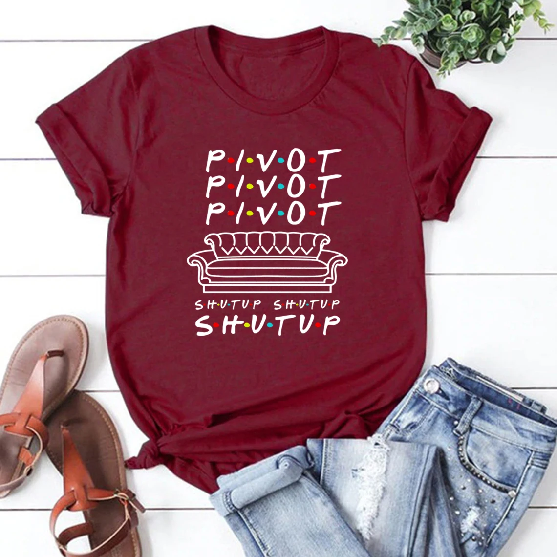 Camiseta Feminina Pivot Friends TV Show, Shut