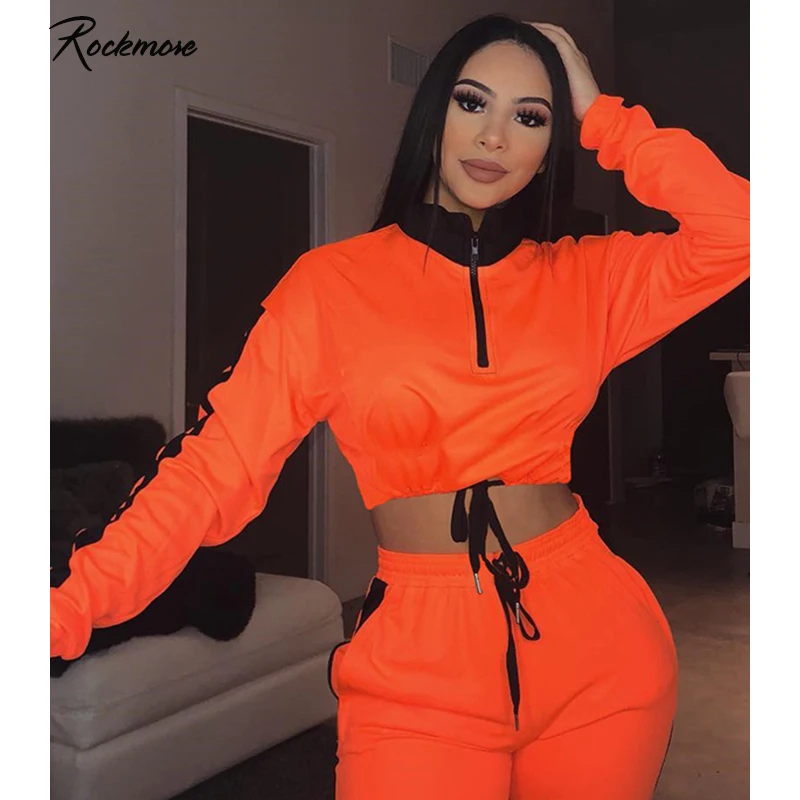 

Rockmore Turtleneck Panelled Zipper Women Sweatshirts Korea Plus Size Drawstring Pullovers Oversized Cropped Tops Femme Autumn