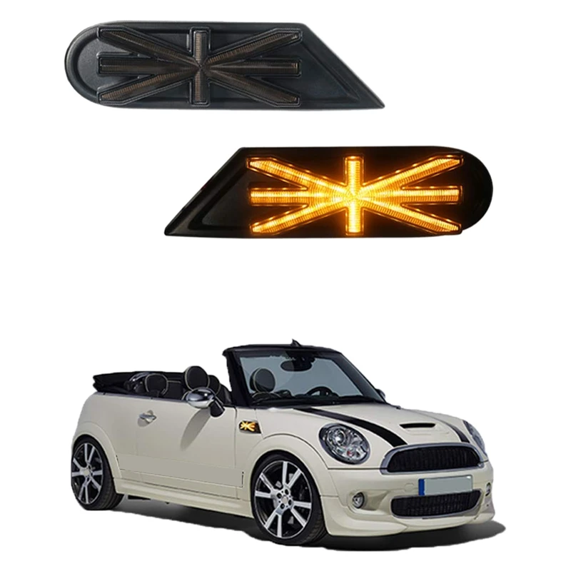 Для Mini Cooper R55 R56 R57 R58 R59 автомобильный динамический мерцающий боковой габаритный светильник светодиодный индикатор поворота аксессуары