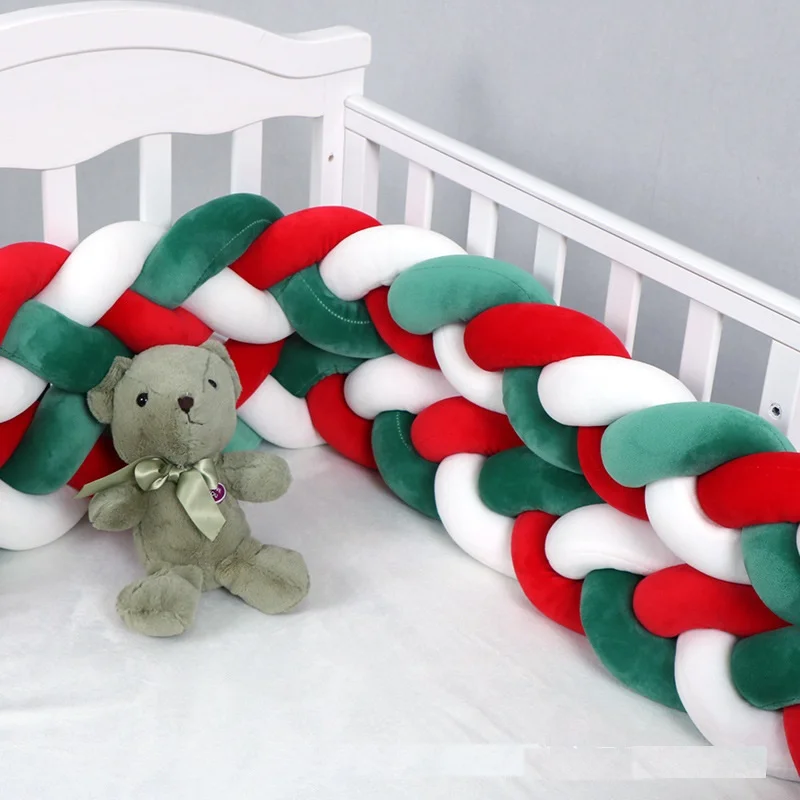 1m-2m-3m-3-Braid-Baby-Bed-Bumper-Christmas-Baby-Bumper-Knot-Baby-Room-Decor-Bumpers