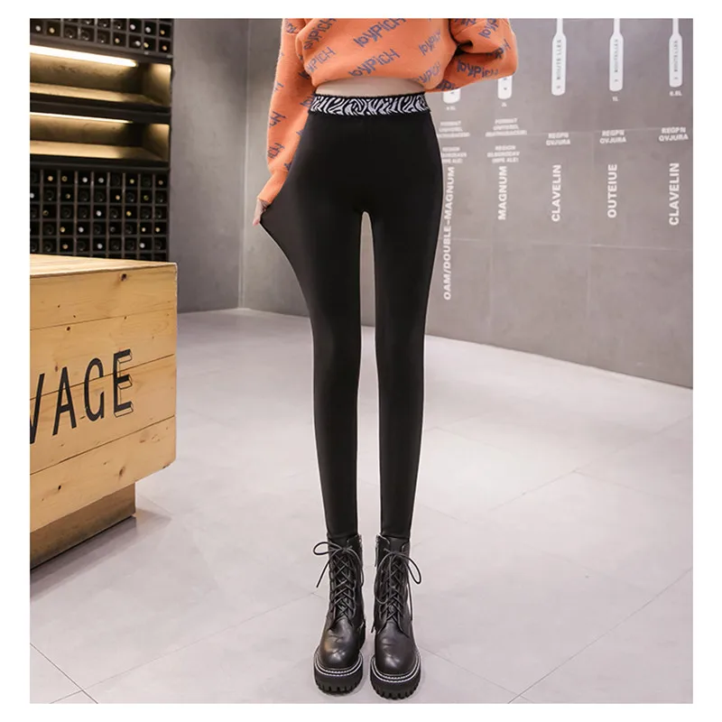 JUJULAND женские брюки с высокой талией леггинсы в обтяжку матовая полиуретановая кожа фабричного изготовления; зимний стиль; теплые леггинсы 9619
