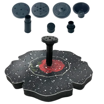 

Easy Install Water Features Energy Saving Bird Bath Solar Fountain Pump Patio Floating Small Free Standing Pond Pool Rose Shaped