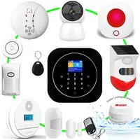 Tuya inteligentne Wifi Alarm domowy GSM System klawiatura dotykowa karta RFID pilot zdalnego sterowania kontrola aplikacji z 433MHz bezprzewodowy czujnik detektora 5
