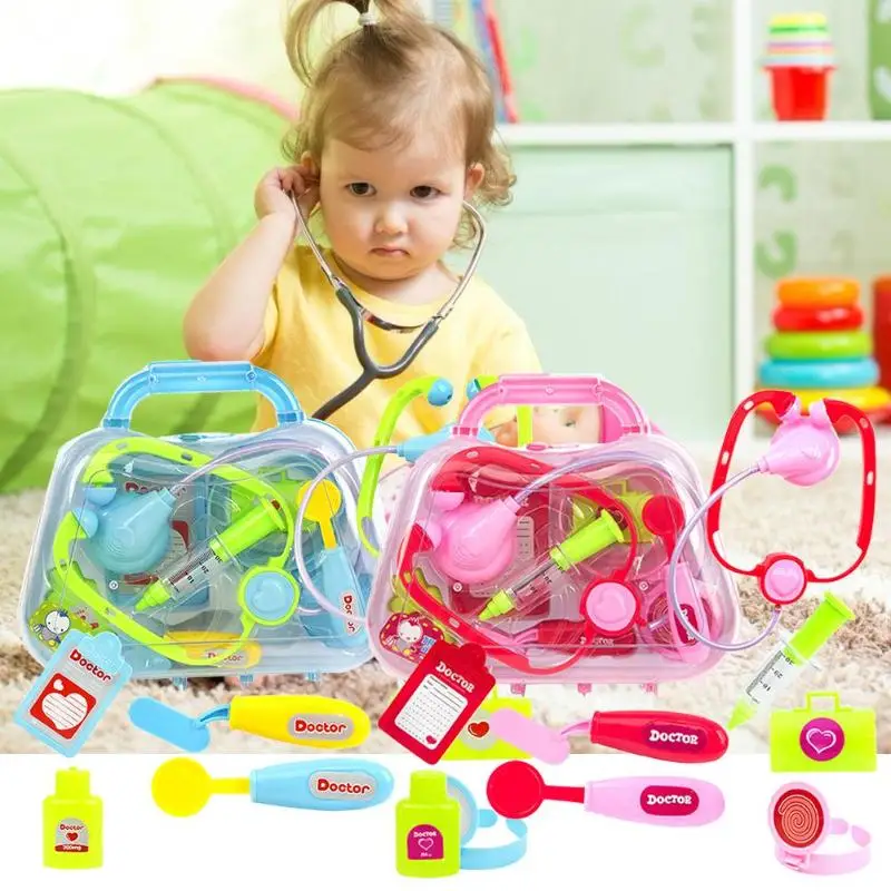 A Pack Children Pretend Play Doctor Toy Set Portable Medical Kit Medical Kit Role Play Classic  Suitcase Medicine Toys for kids