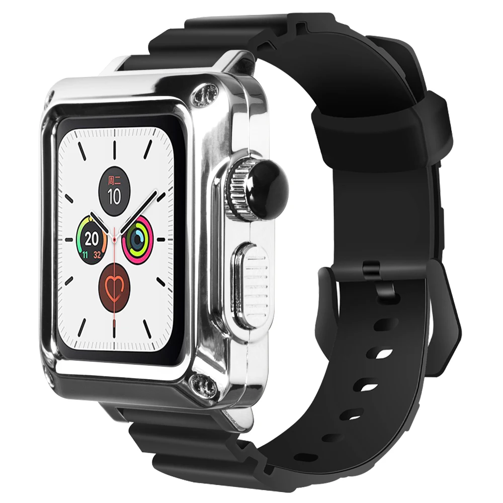 Apple watch se 6 5 3,44mmおよび38mm用のメタルストラップ,iwatch 3 2 1  42mmおよび40mm用の完全保護ケース,時計アクセサリー
